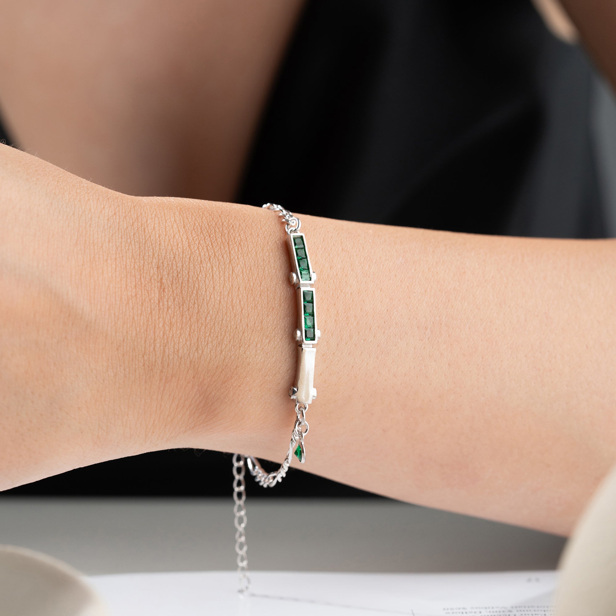 MISO GREEN ARMBAND | 925 SILBER