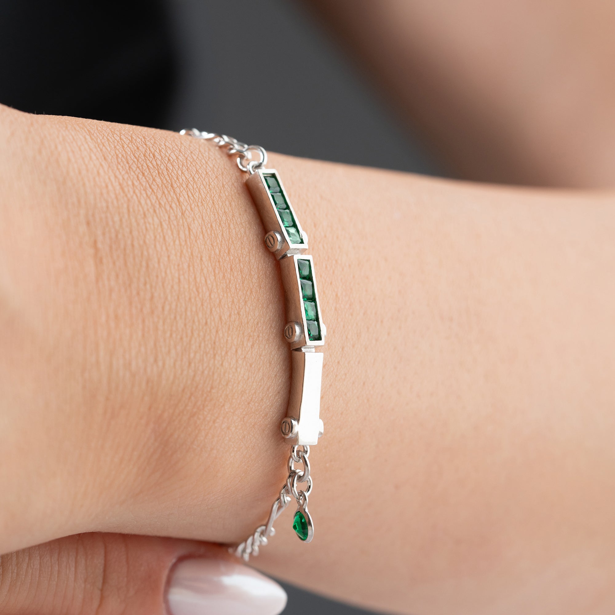 MISO GREEN ARMBAND | 925 SILBER