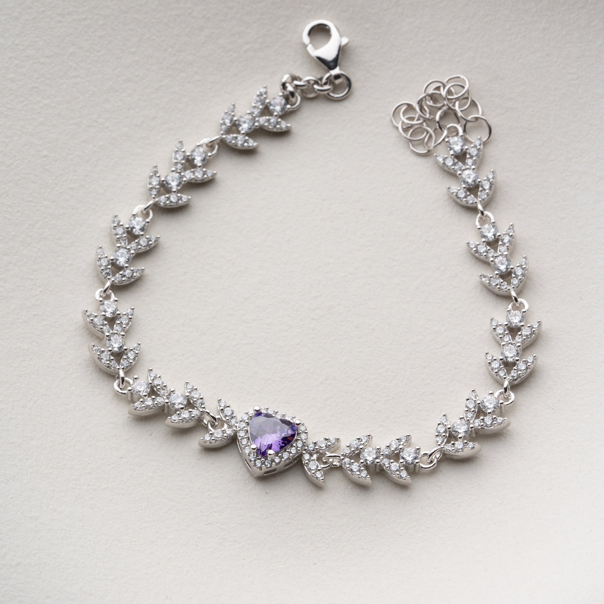 HERZ MIT BLUMENMOTIV ARMREIFE | 925 SILBER