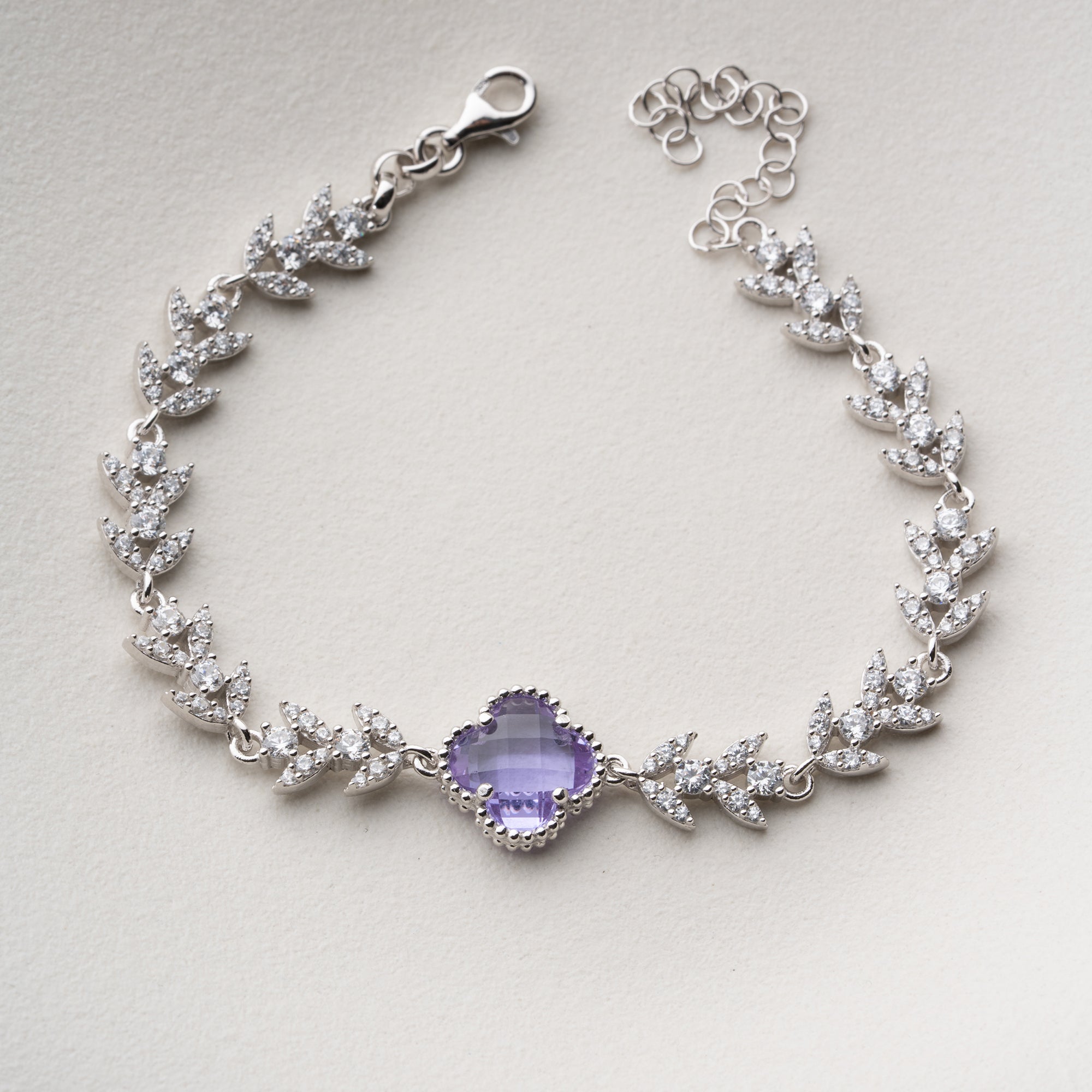 KLEEBLATT MİT BLUMENMOTİV ARMREIFE | 925 SILBER