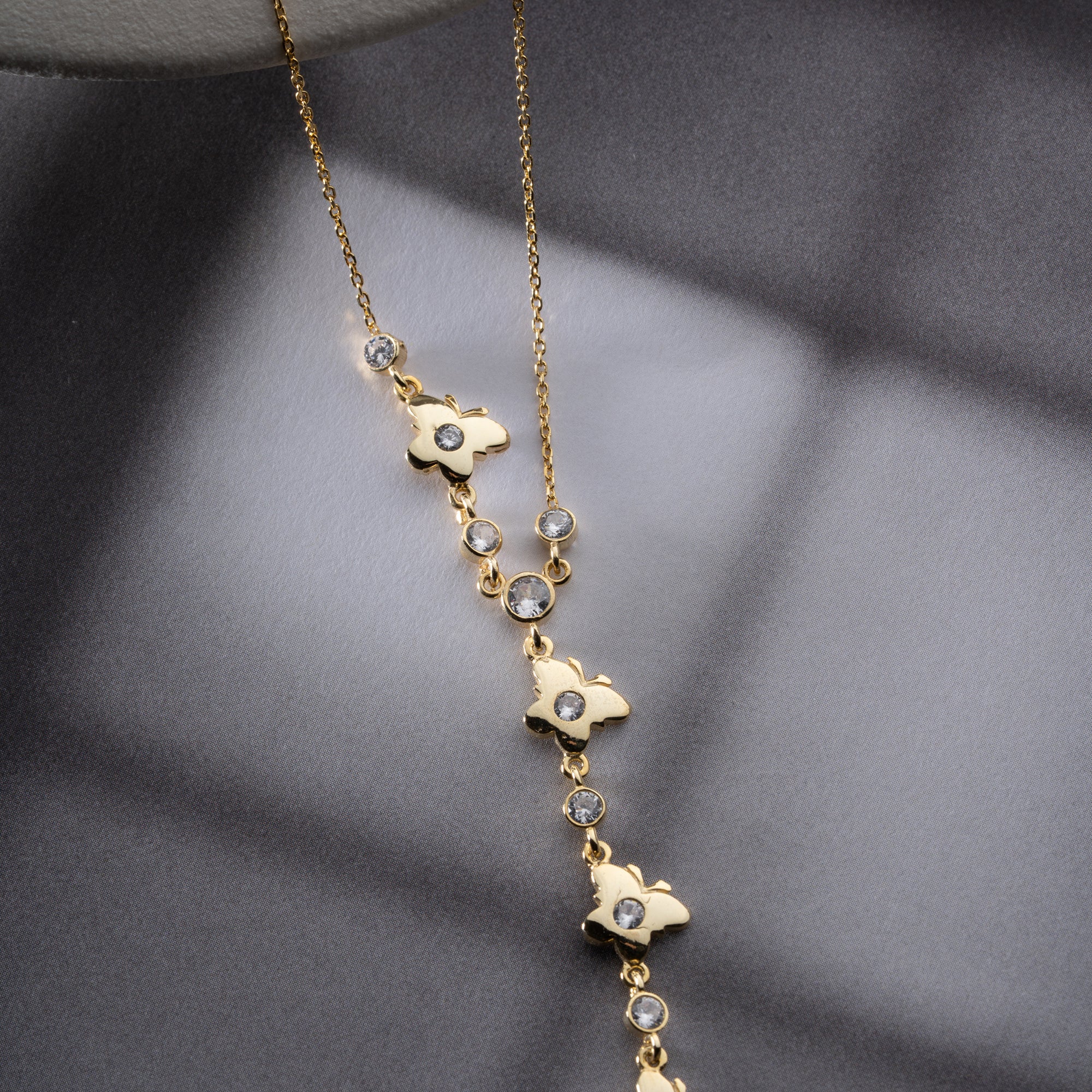 Y HALSKETTE MİT SCHMETTERLING | 925 SILBER