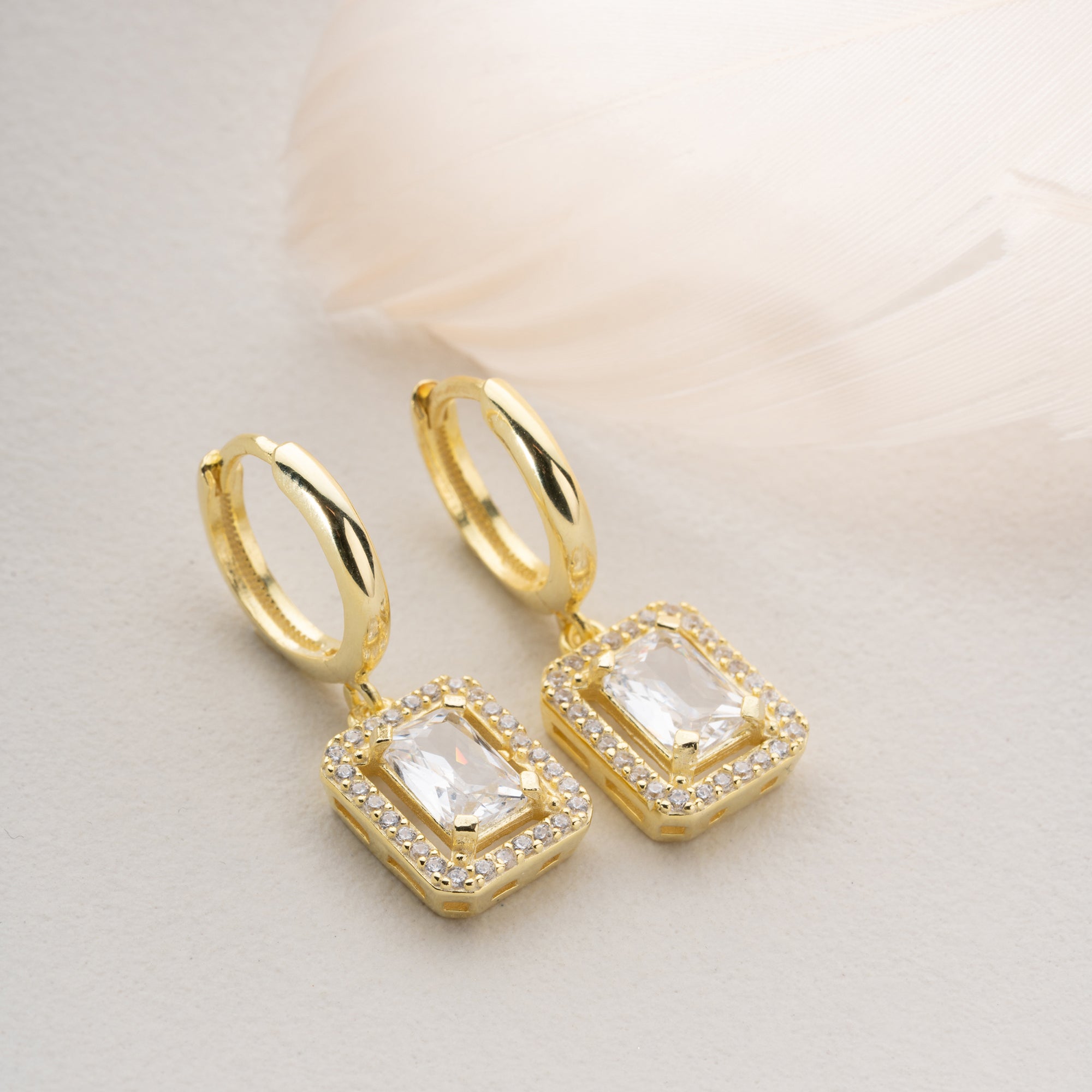 DIAMANTFASSUNG OHRRINGE | 925 SILBER