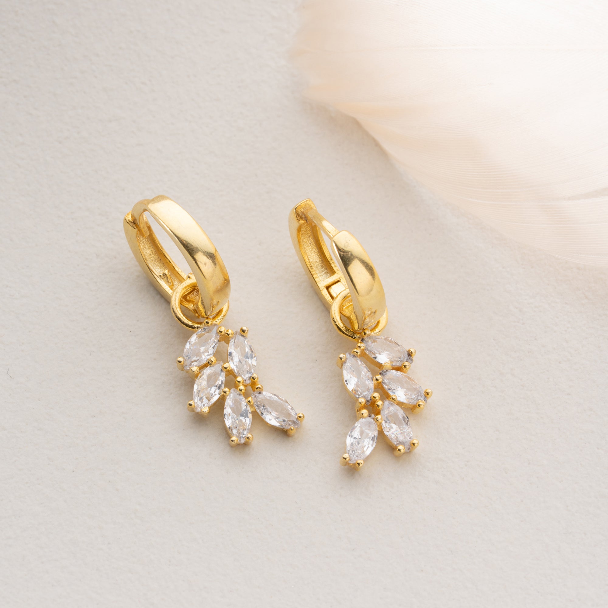 BLATTMUSTER BAGUETTE OHRRINGE | 925 SILBER