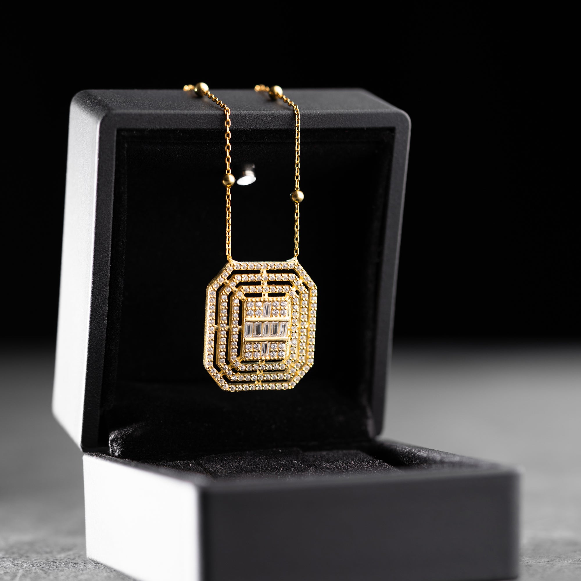 VINTAGE BAGUETTE HALSKETTE | 925 SILBER