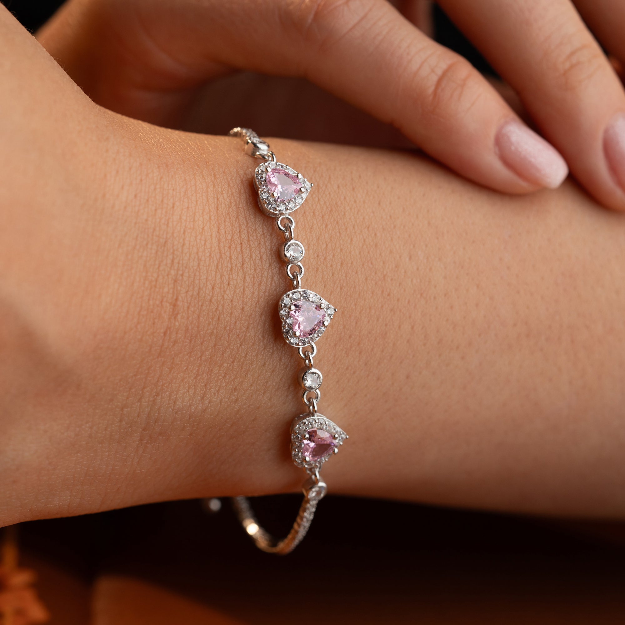 ROSA HERZ ARMREIFE | 925 SILBER