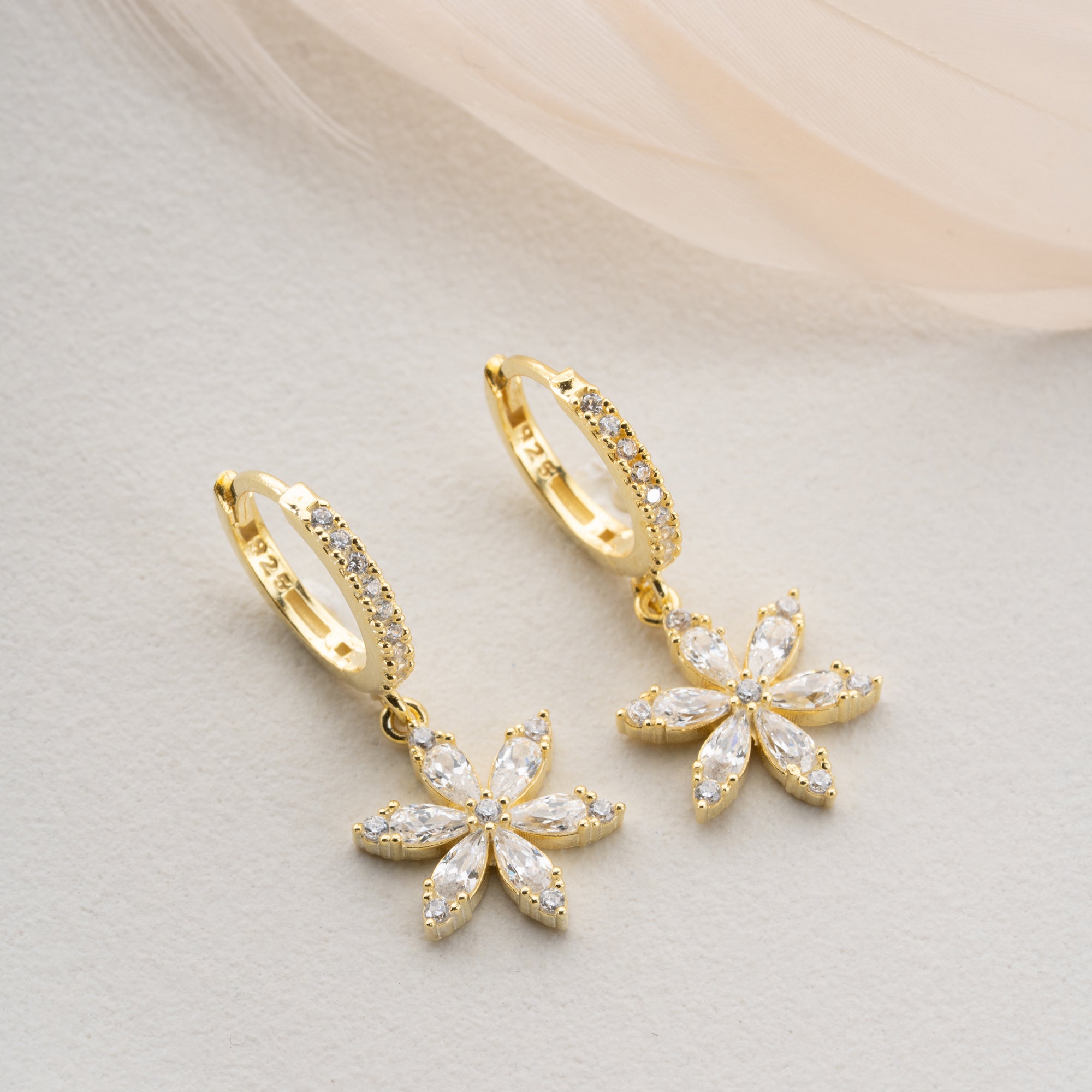 Zirconia Cloverleaf Earrings | 925 Silver