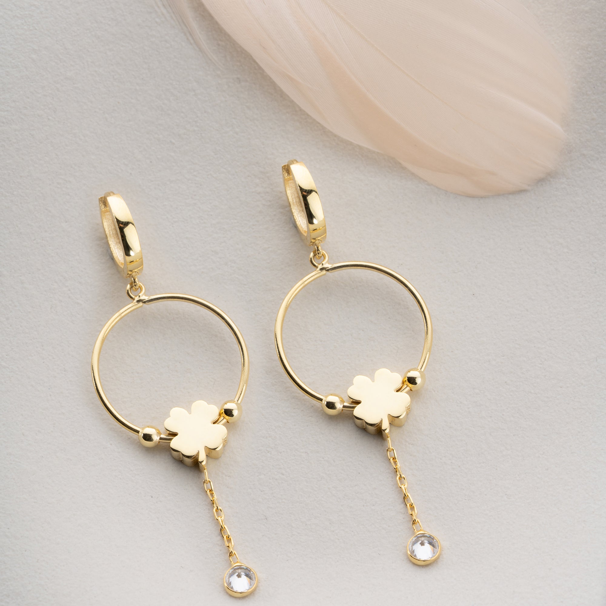 Zirconia Cloverleaf Earrings | 925 Silver