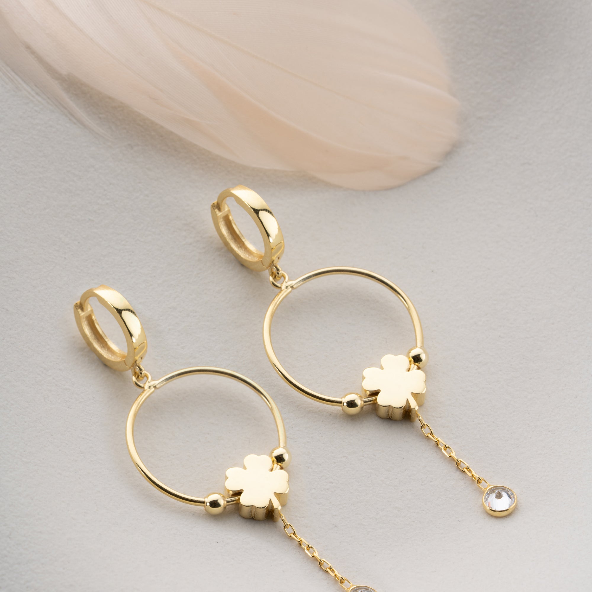 Zirconia Cloverleaf Earrings | 925 Silver
