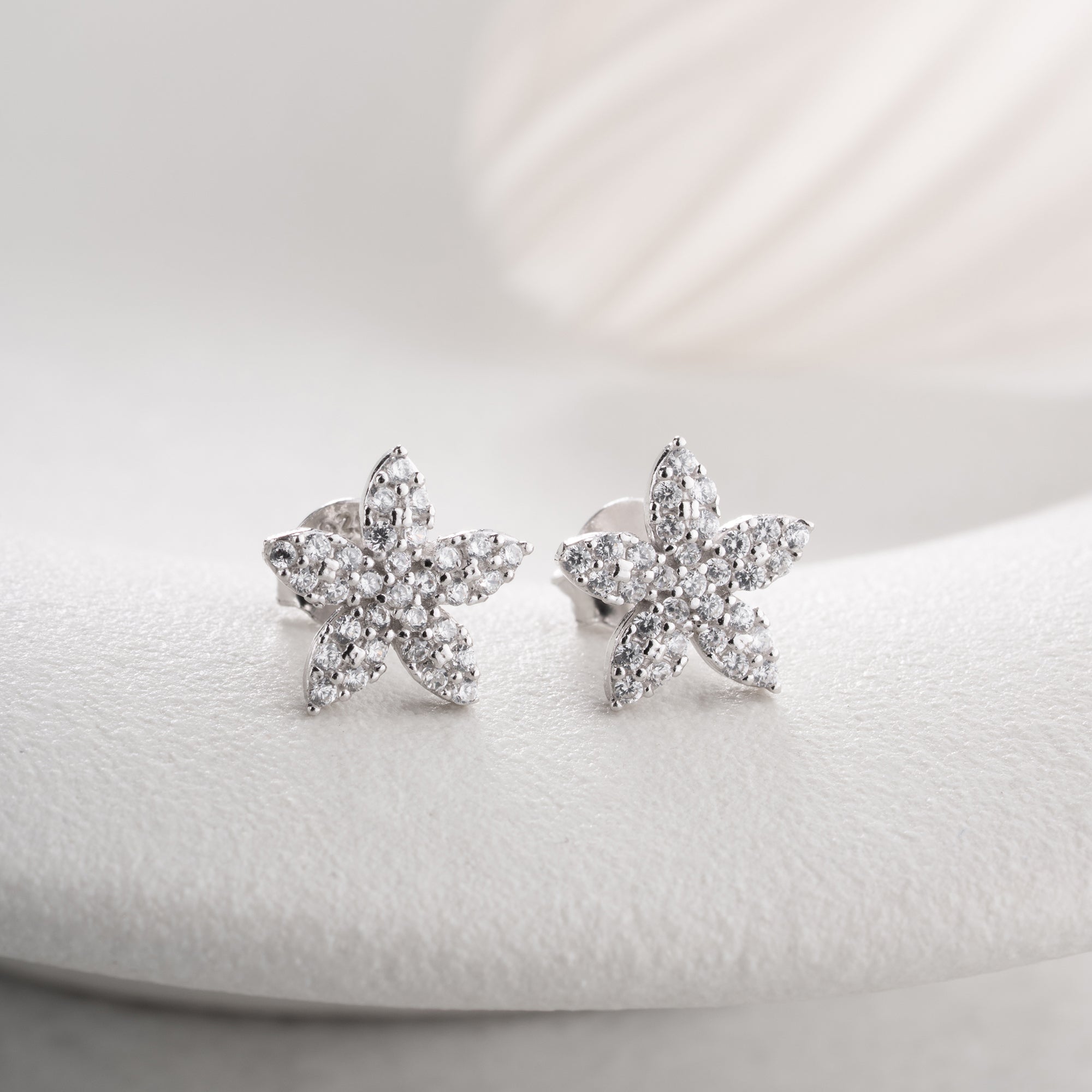 Zirconia Cloverleaf Earrings | 925 Silver