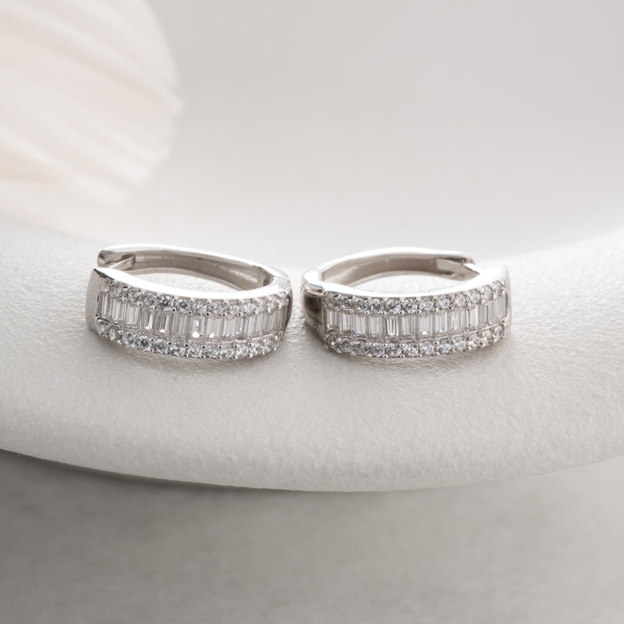 BAGUETTE HOOP OHRRINGE | 925 SILBER