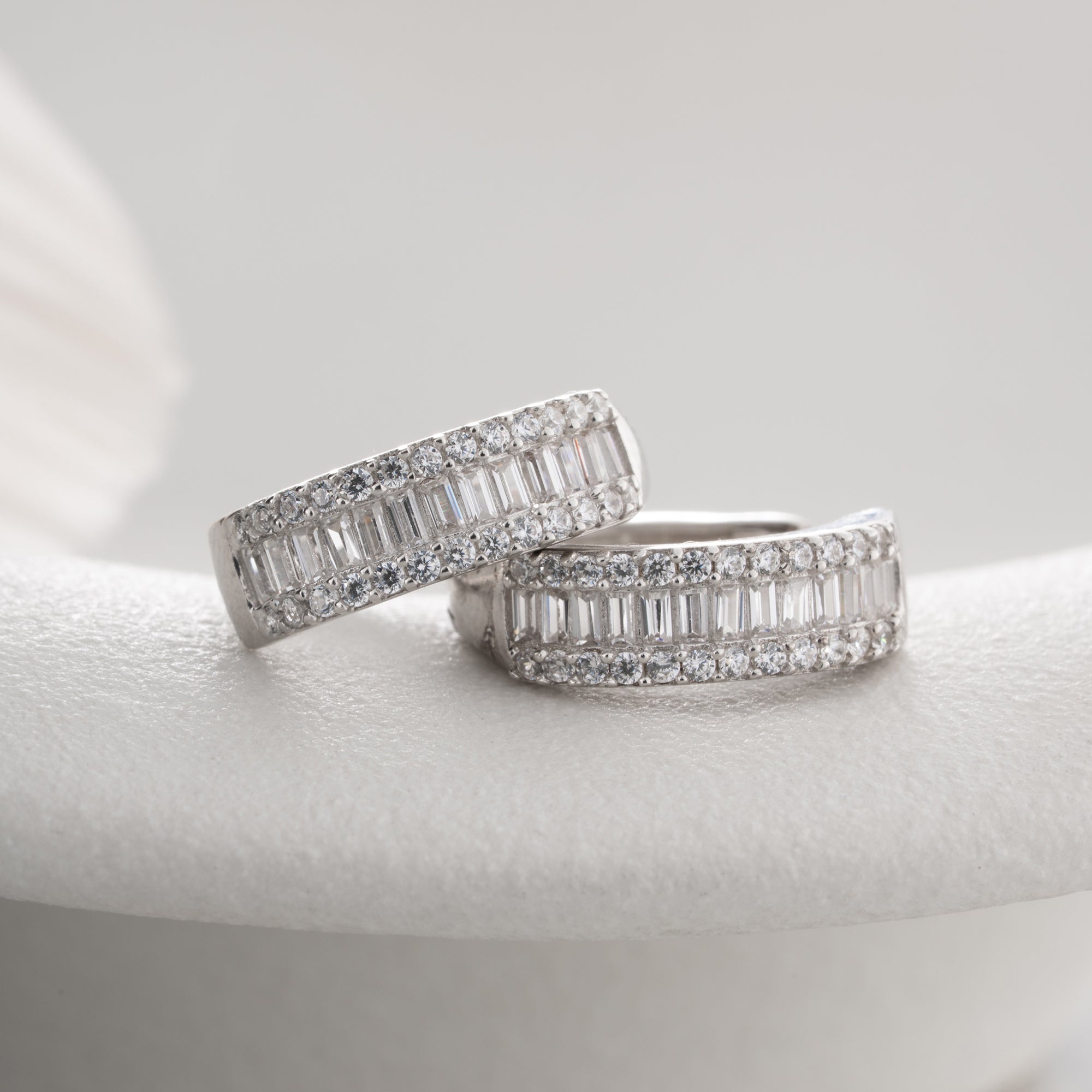 BAGUETTE HOOP OHRRINGE | 925 SILBER