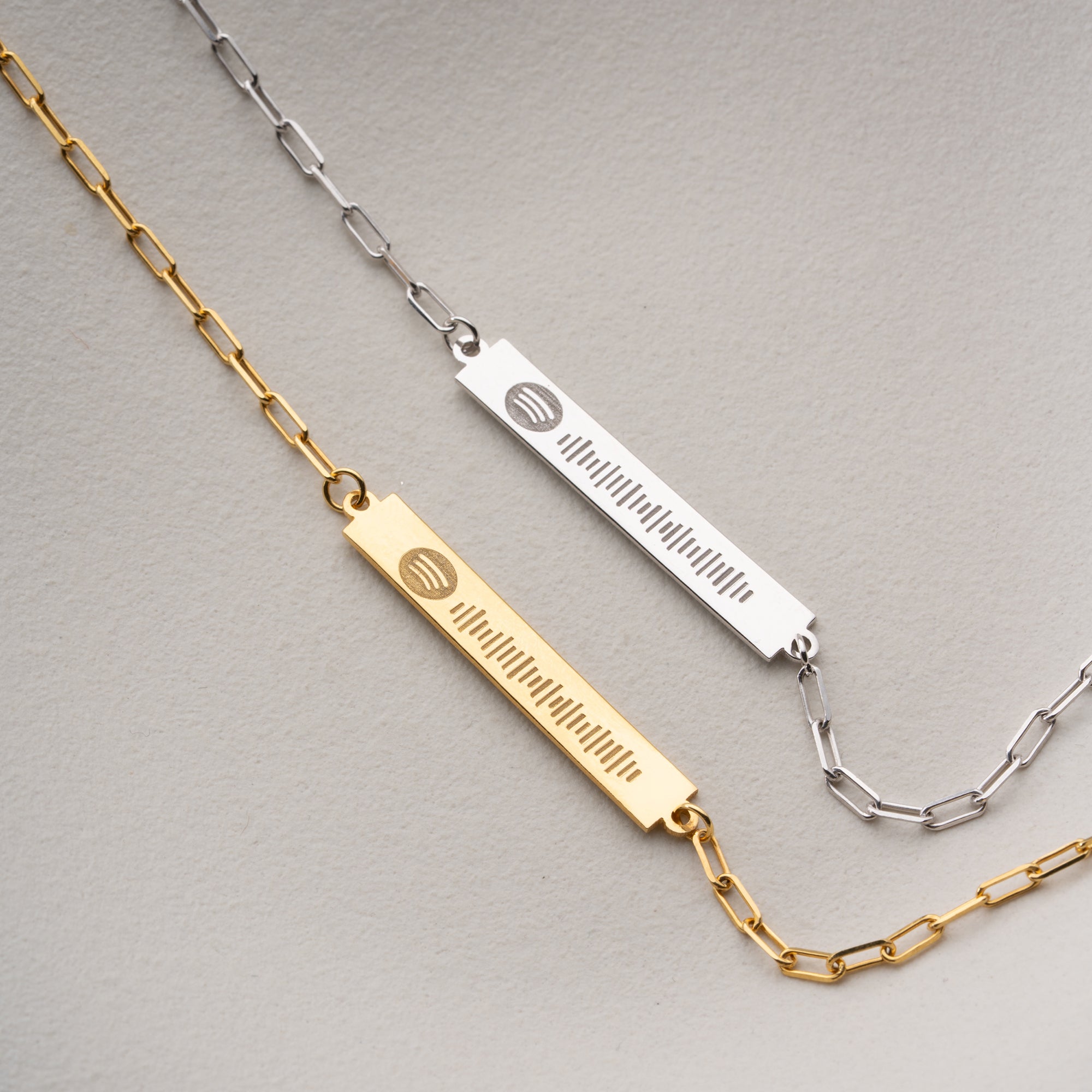 SPOTIFY PLÄTTCHEN PAAR-ARMBÄNDER | 925 SILBER