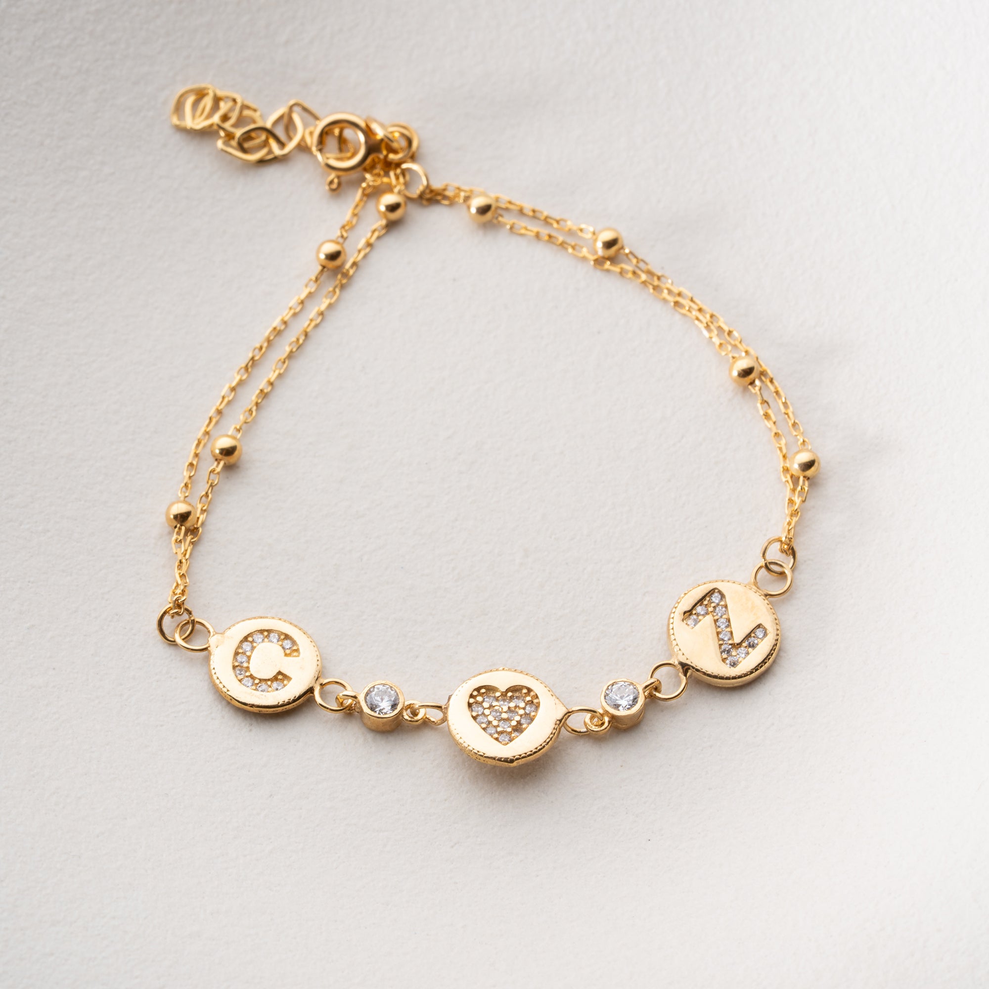 LETTER HEART LETTER ARMKETTE | 925 SILBER