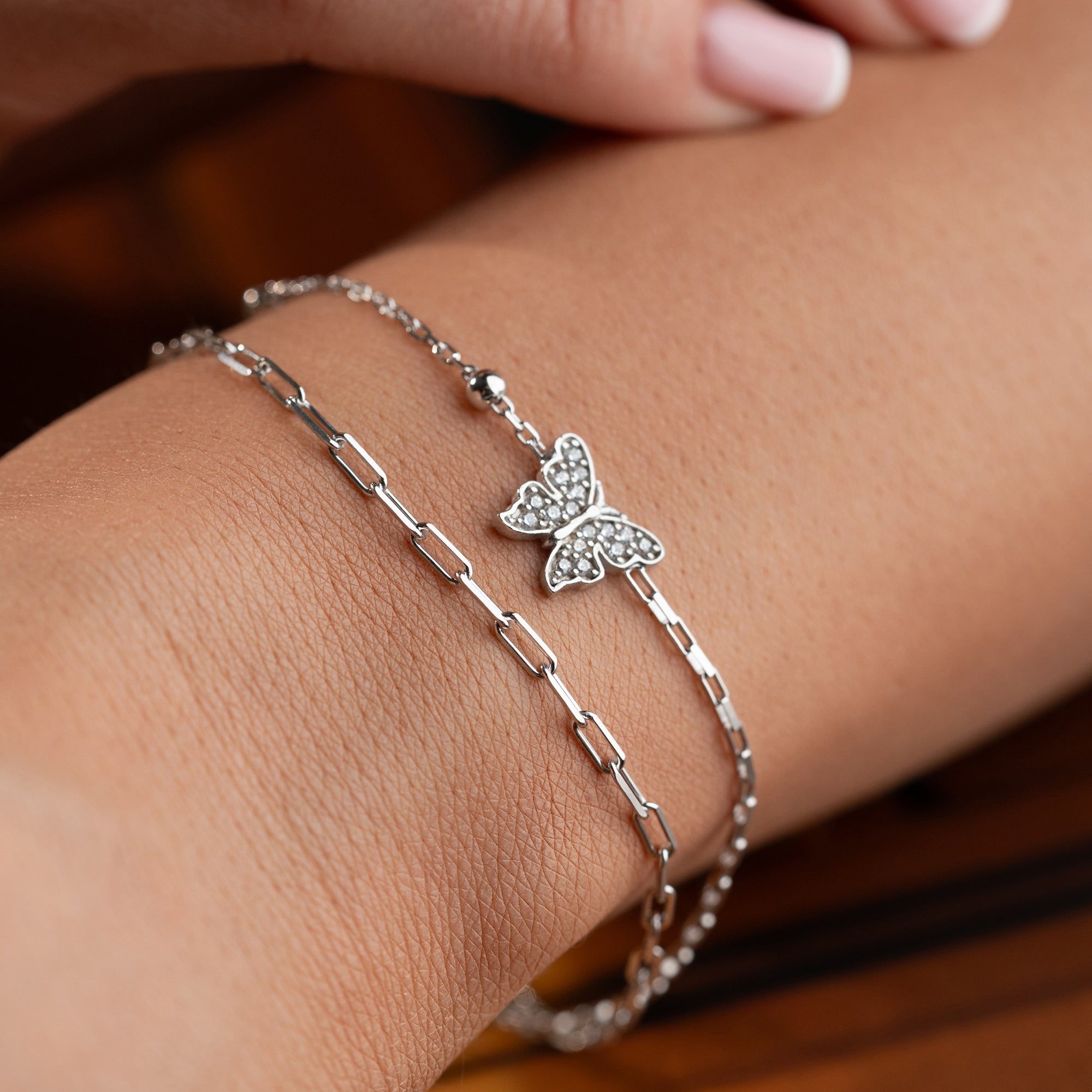 DUO BUTTERFLY ARMKETTE | 925 SILBER