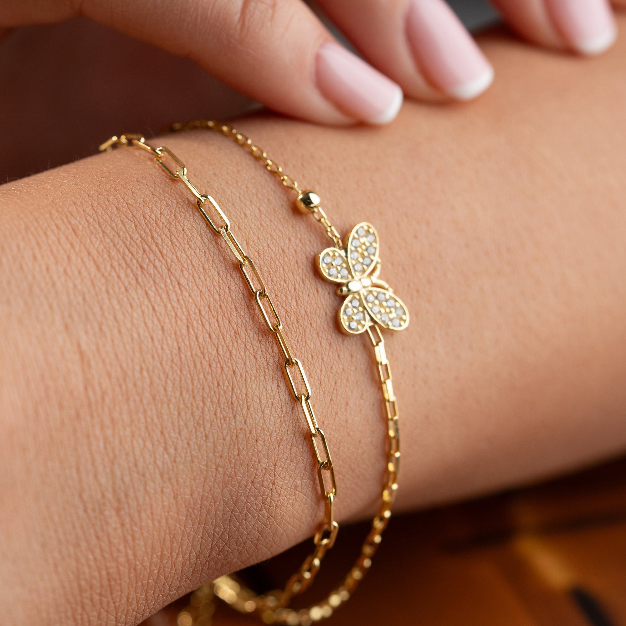DUO SCHMETTERLING  ARMKETTE | 925 SILBER