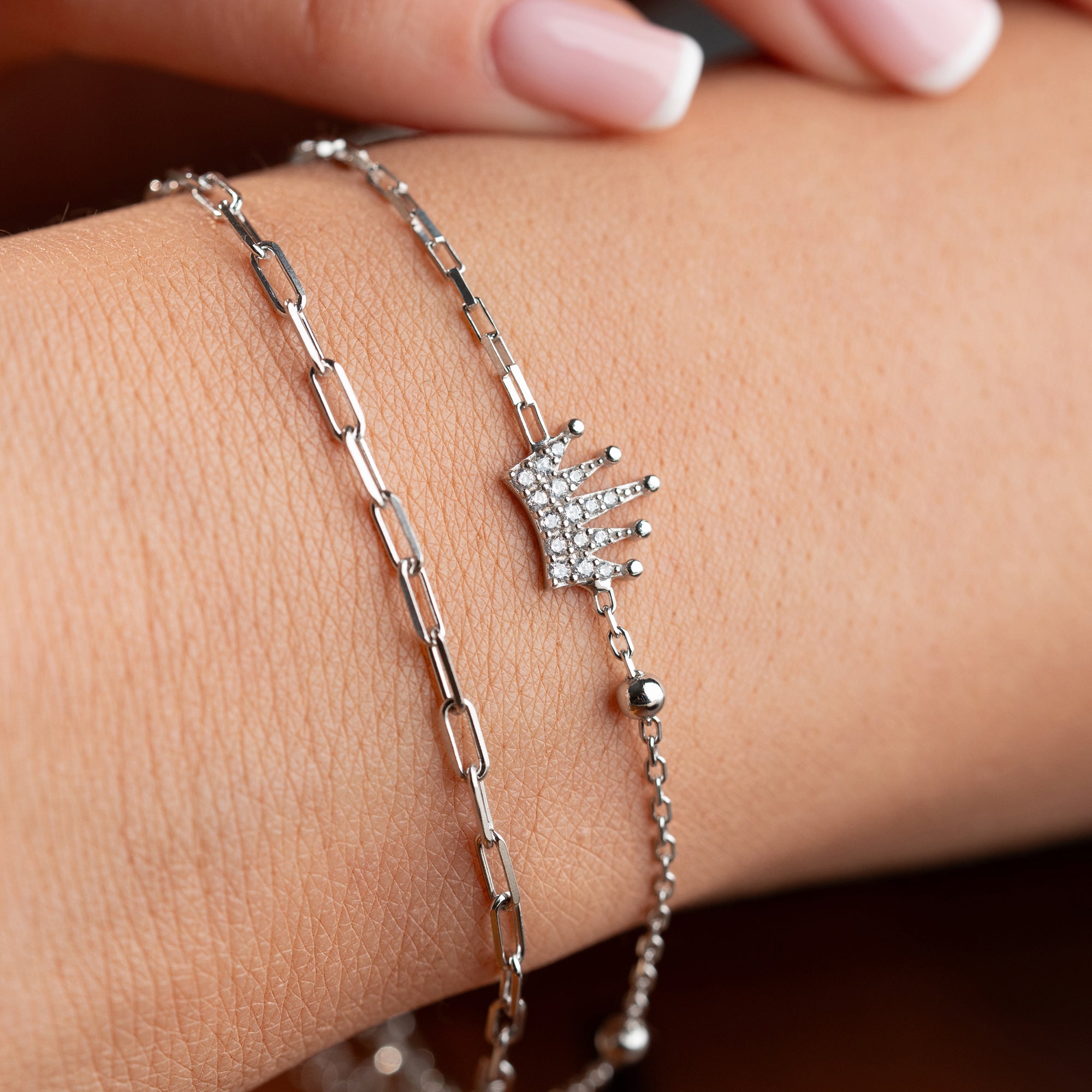 DUO KRONE ARMKETTE | 925 SILBER