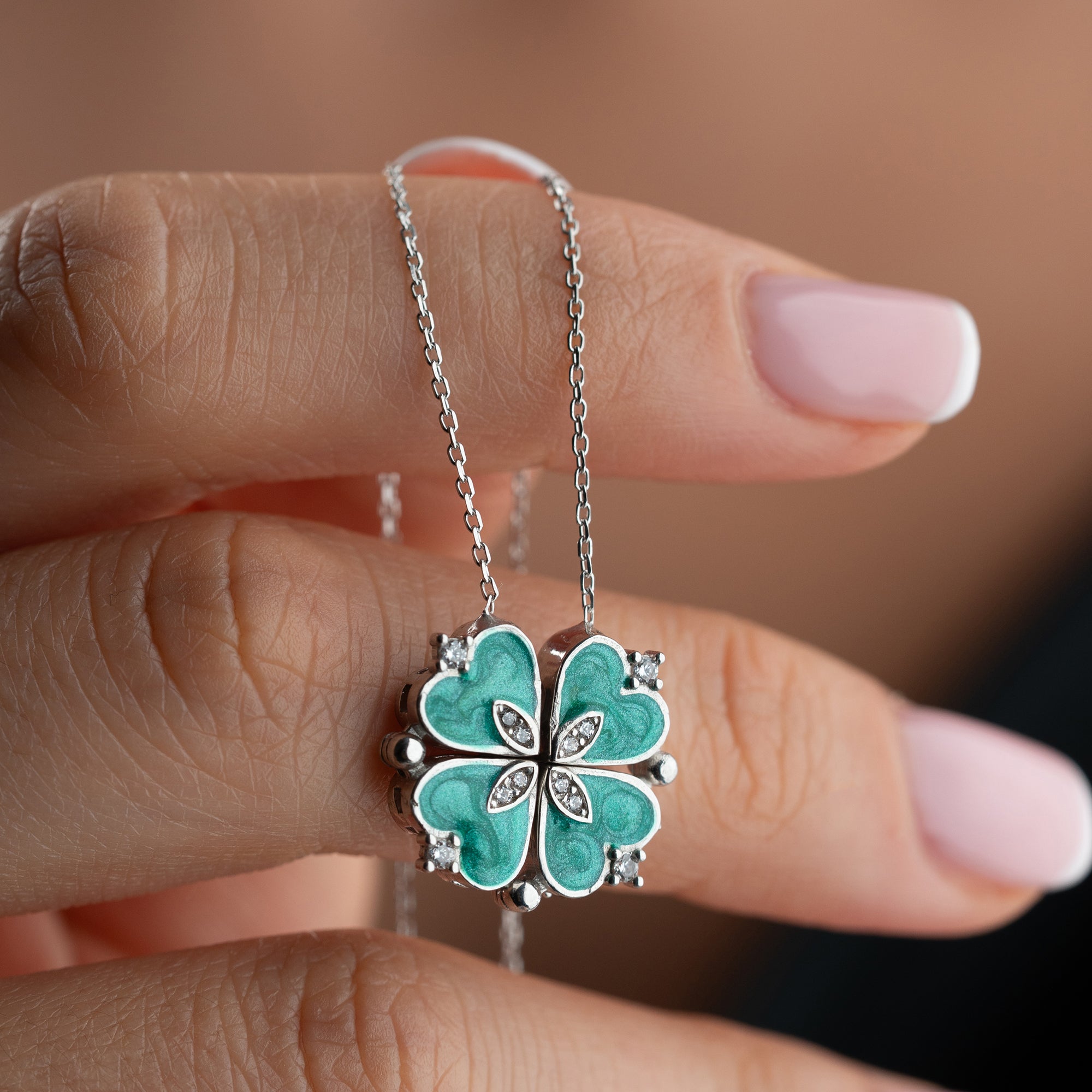MAGNETISCHE BLUME HALSKETTE II | 925 SILBER