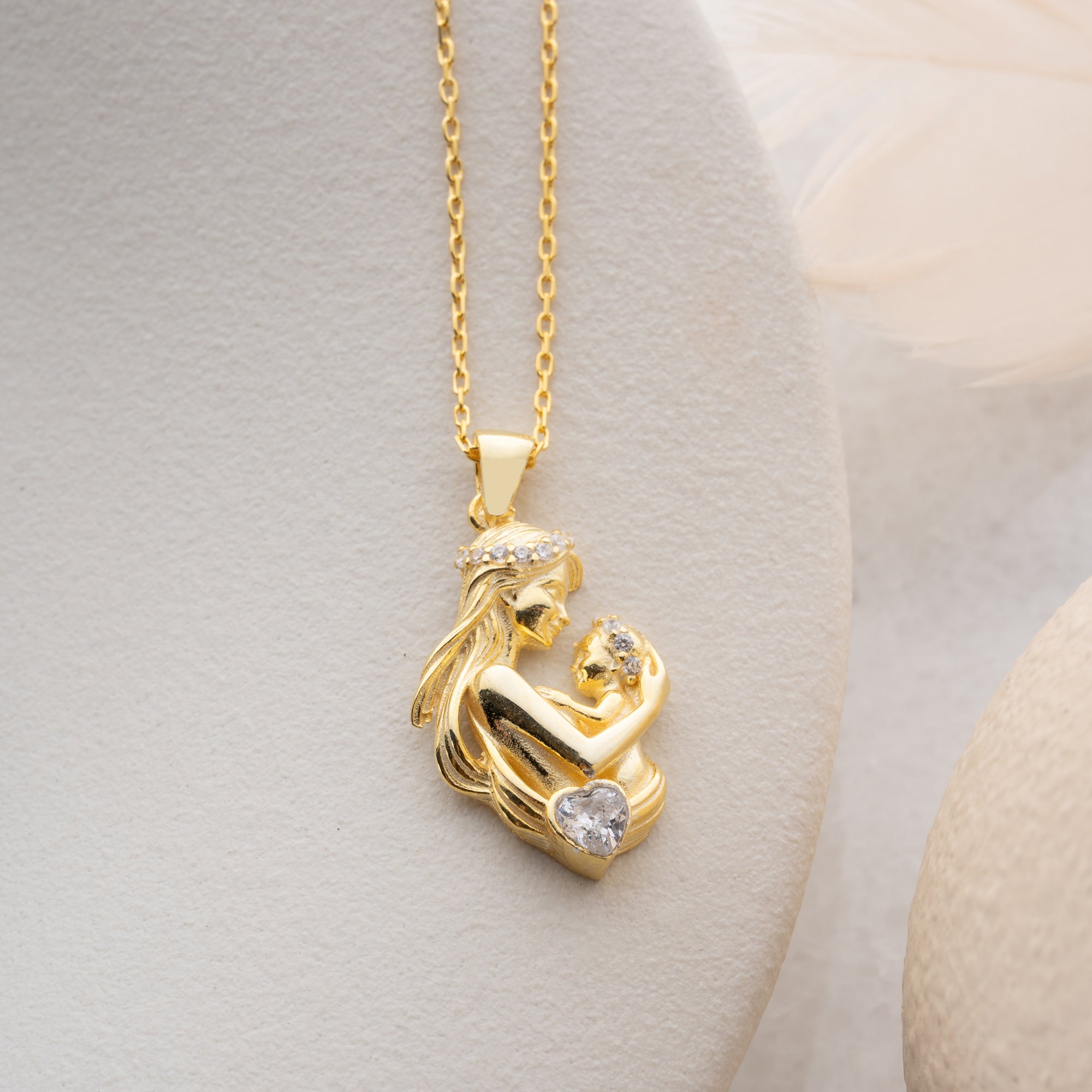 MOM- BABY STONE HALSKETTE | 925 SILBER