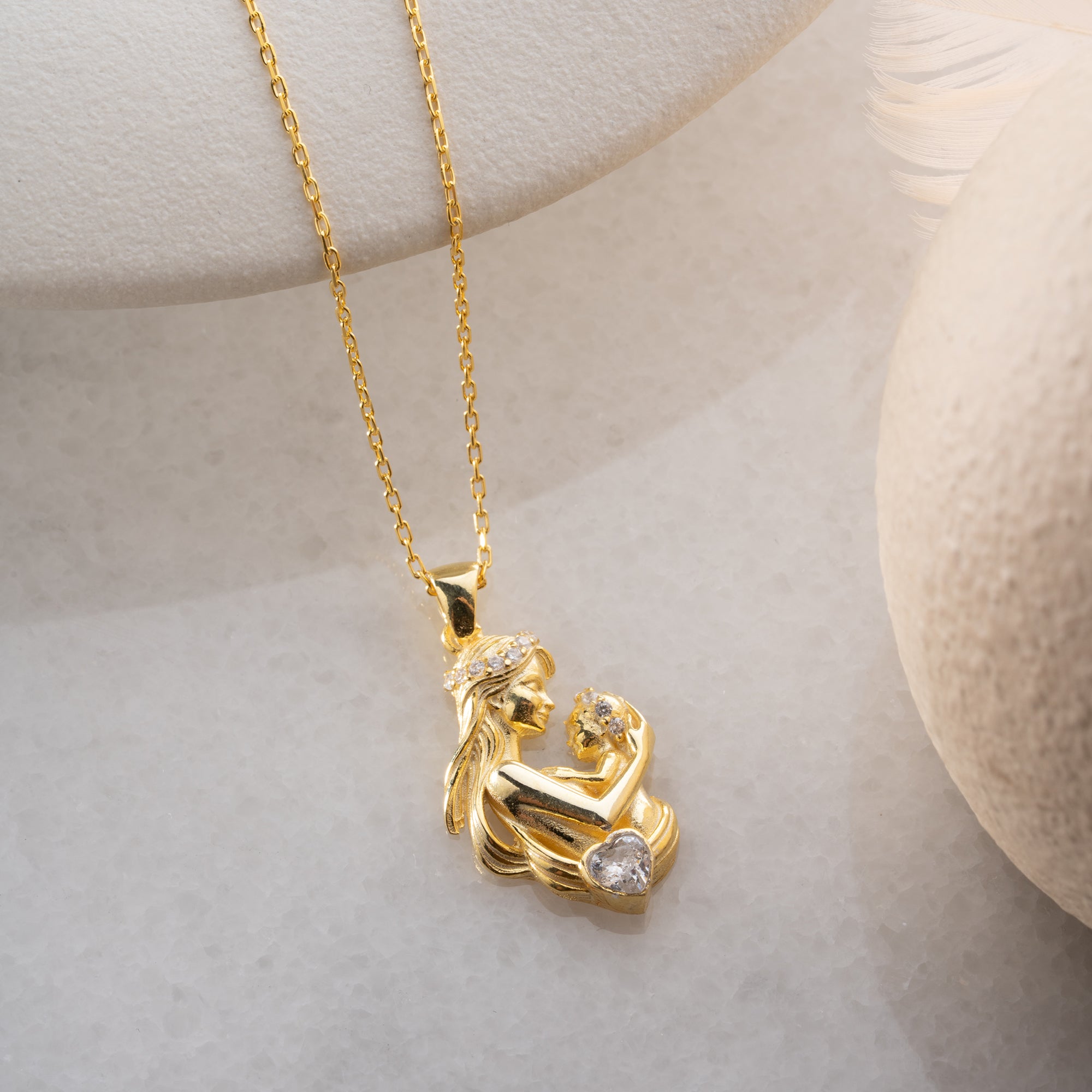 MOM- BABY STONE HALSKETTE | 925 SILBER