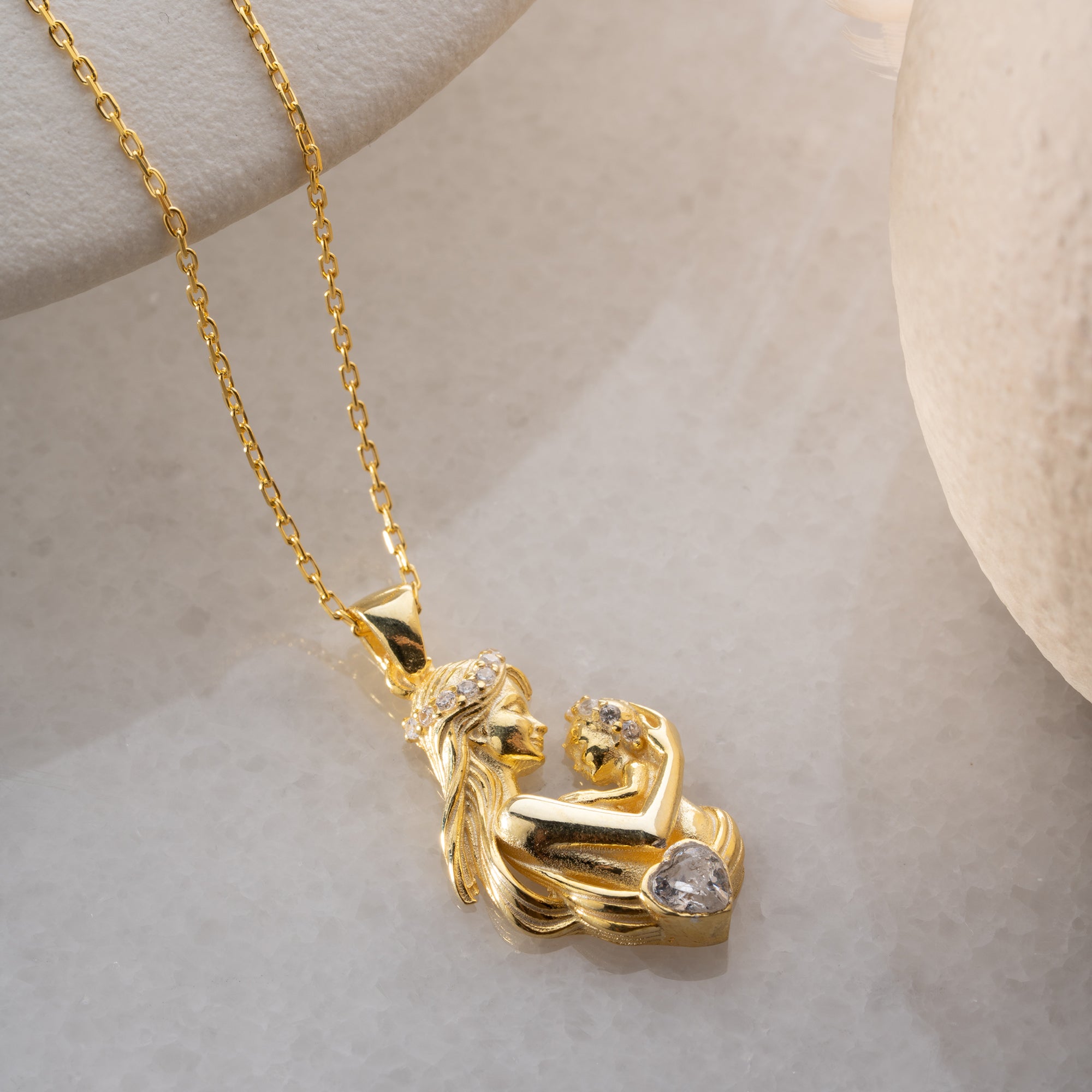 MUTTER UND KIND HALSKETTE | 925 SILBER