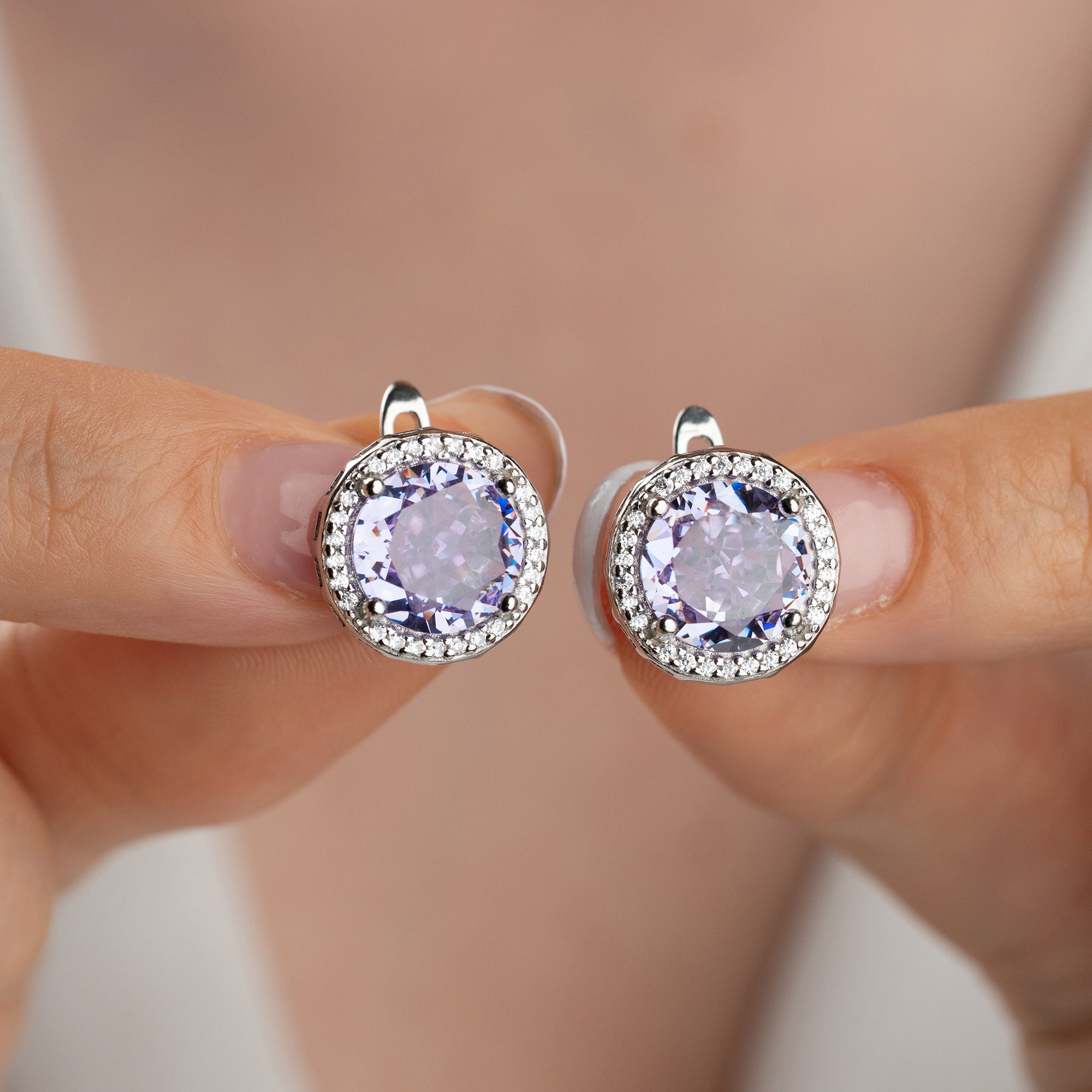 AMETHYSTSTEIN OHRRINGE | 925 SILBER