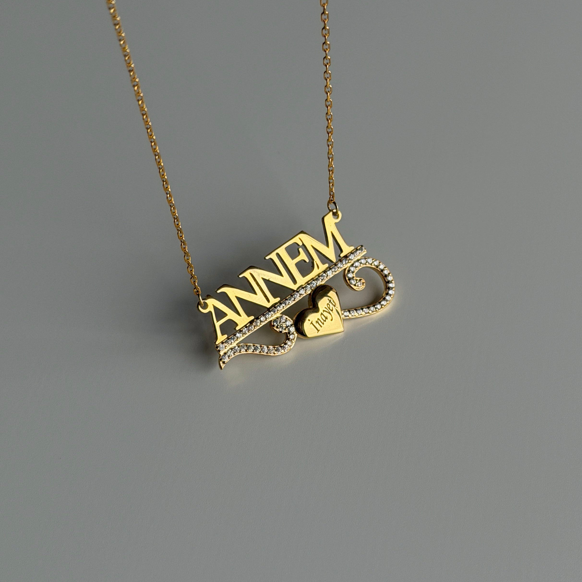 NAMENS HALSKETTE MIT HERZ| 925 SILBER