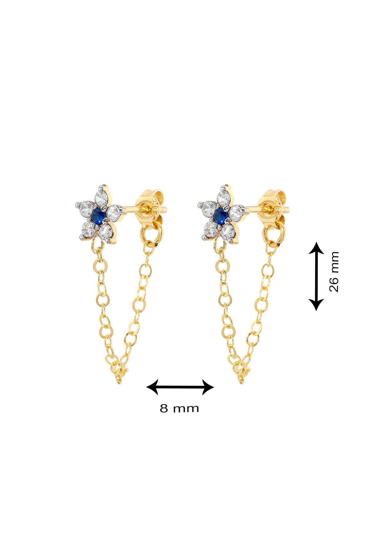 GLÄNZENDER SCHWINGENDER BLUMEN-ANHÄNGER OHRRINGE | 14K GOLD