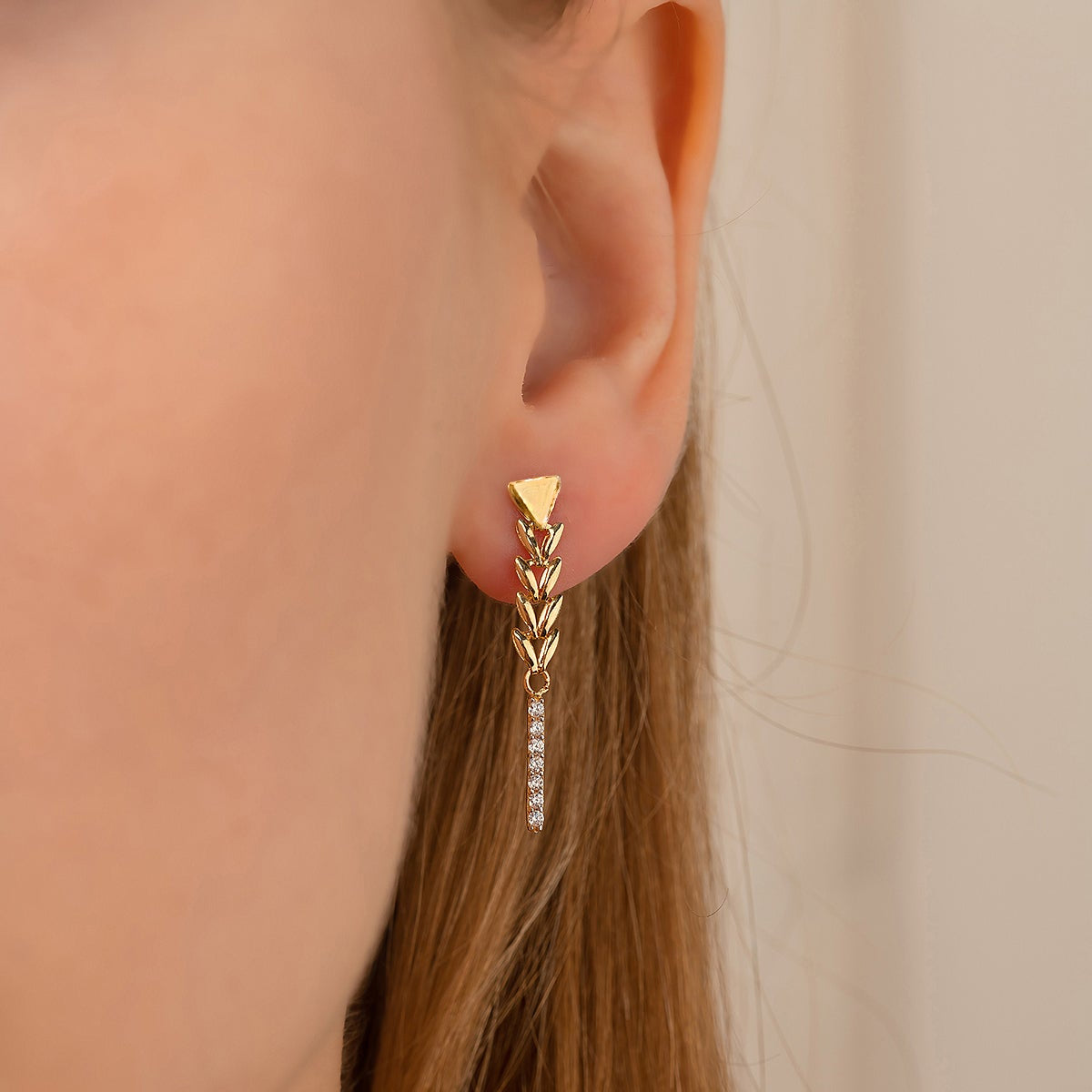 ZIRKONSTEIN PARS OHRRINGE | 14K GOLD