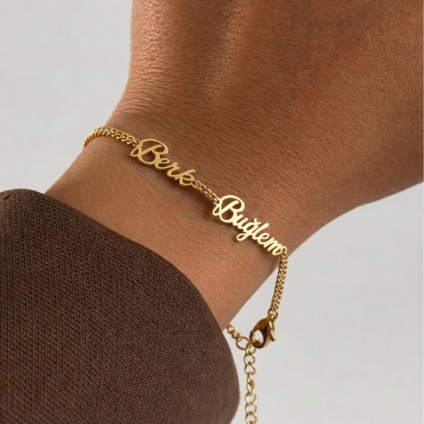 DUO NAMENS ARMKETTE| 925 SILBER