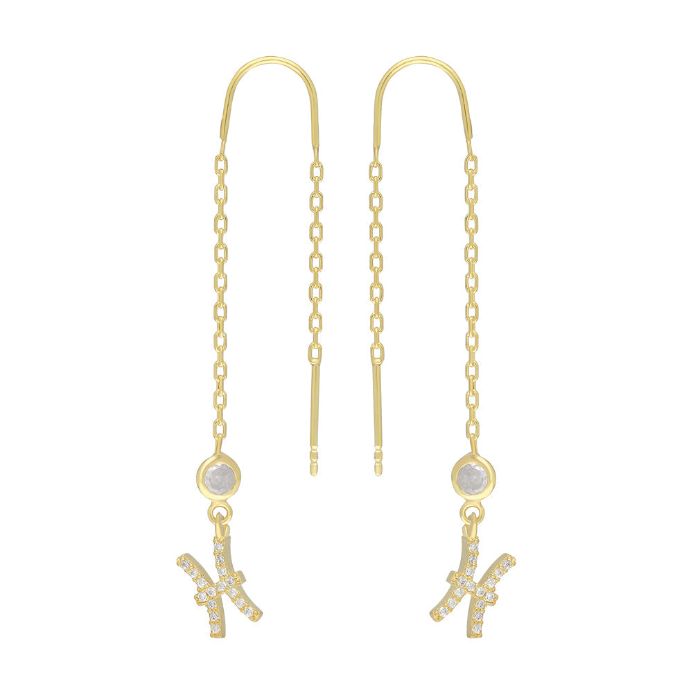 Kardelen STERNZEICHEN HÄNGEND OHRRINGE - 925 SILBER