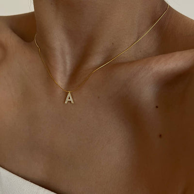 Minimal Letter Necklace (8402187288919)