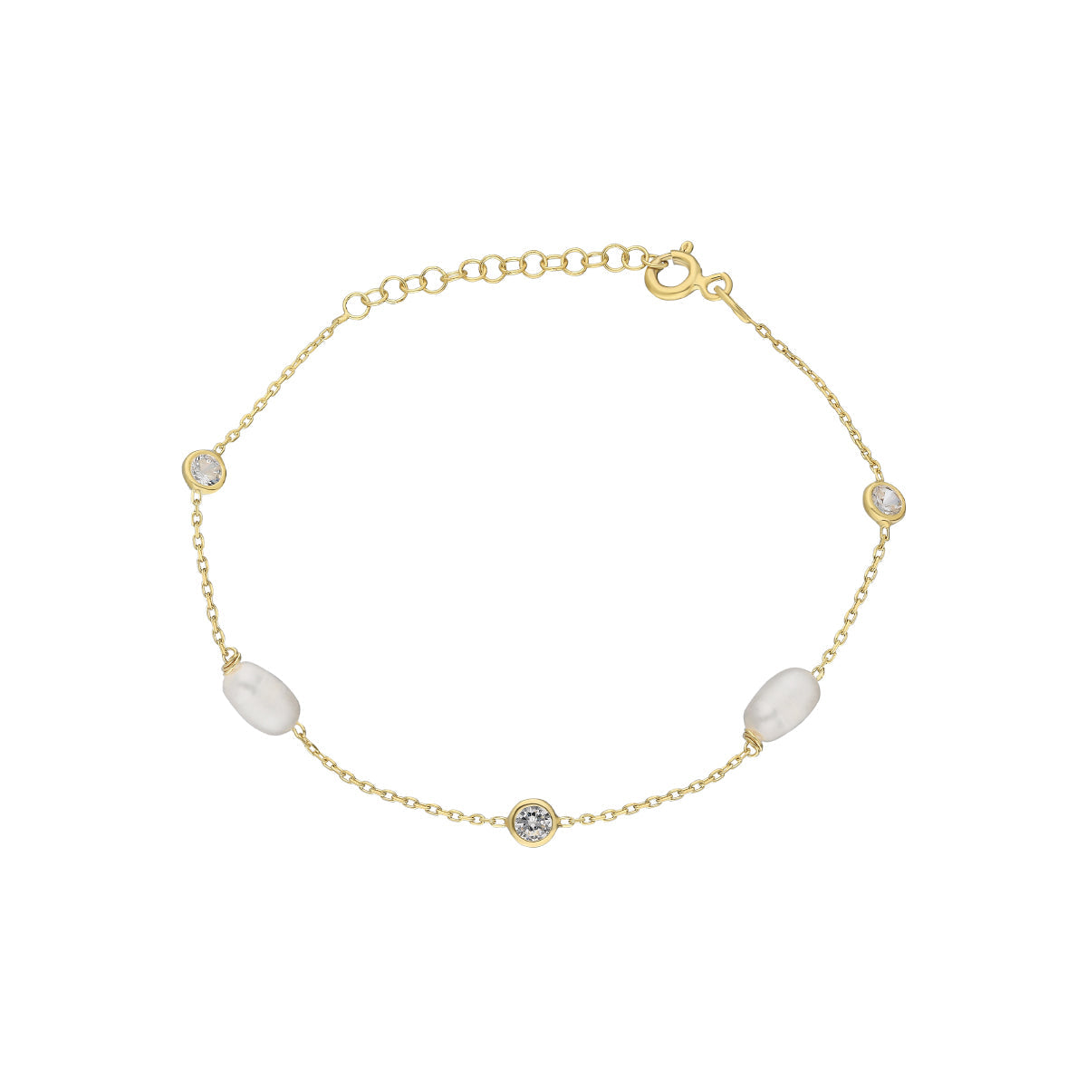 Kardelen Stein Armkette mit Perlen - 925 SILBER