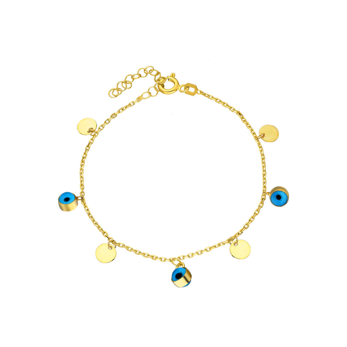 Kardelen Nazar Plättchen Armkette - 925 SILBER