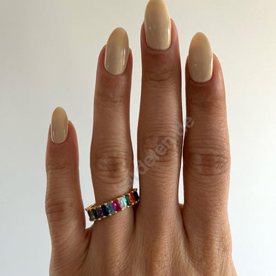 Bold Baguette Colorful Ring (6985179234349)