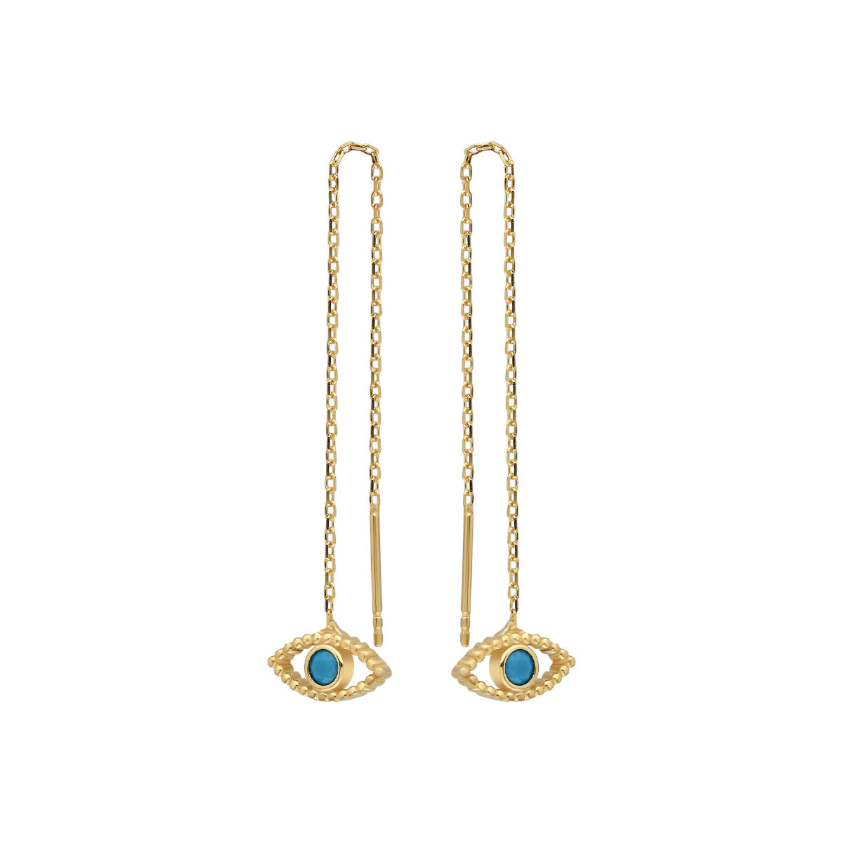 Kardelen HÄNGENDE Augen Ohrring Turkis - 925 SILBER
