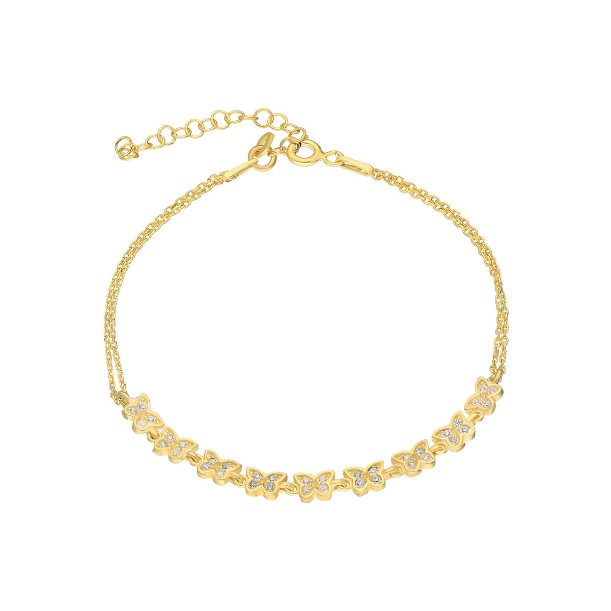 Kardelen Butterfly Armkette mit Zirkonia - 925 SILBER