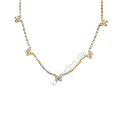 Butterfly Iced Out Halskette (7053526859821)