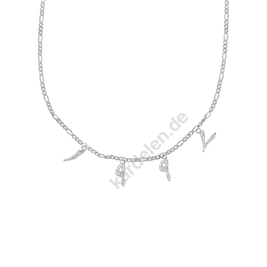 Arabische-Jahreszahl Halskette mit Zirkonia (7017091596333)