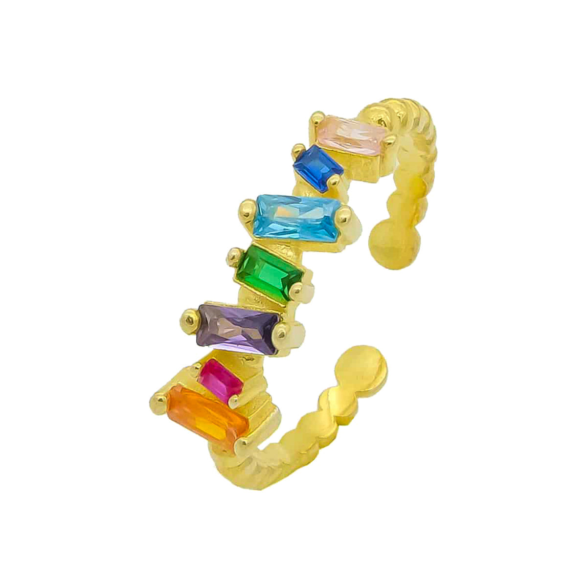 Baguette Shift Colorful Ring (6985170878509)