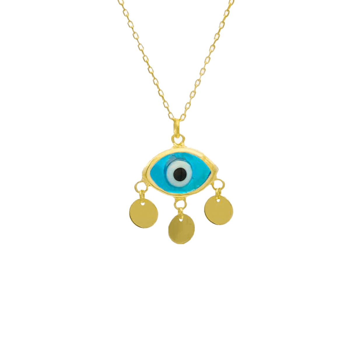 Kardelen Firuze Blue Nazar Eyes Necklace - 925 SILBER