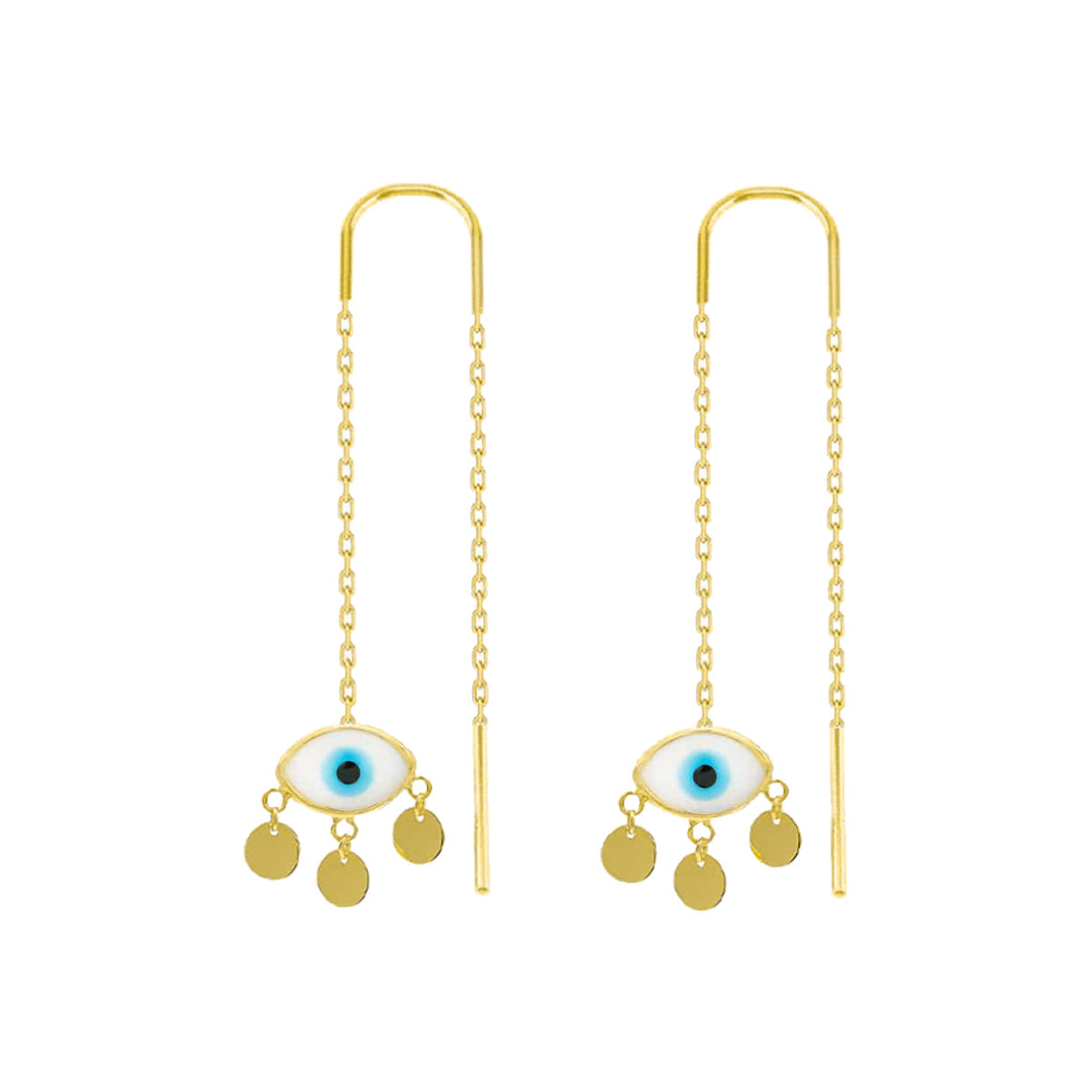 Kardelen Firuze White Eye Ohrring - 925 SILBER