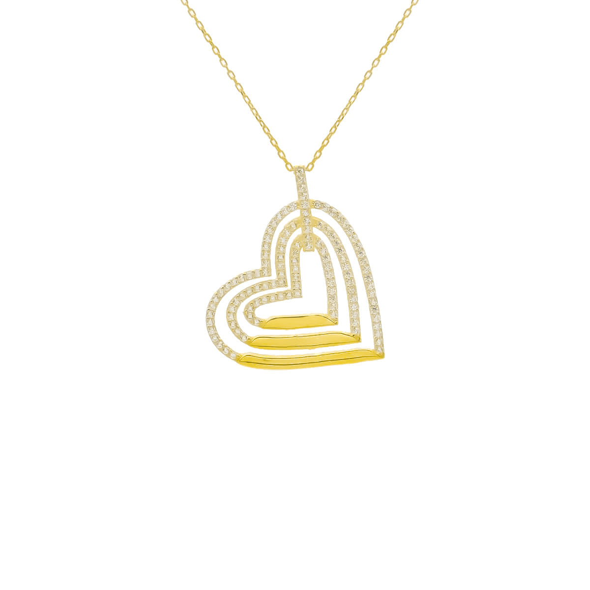 Kardelen Herz 3er Gravur Kette - 925 SILBER