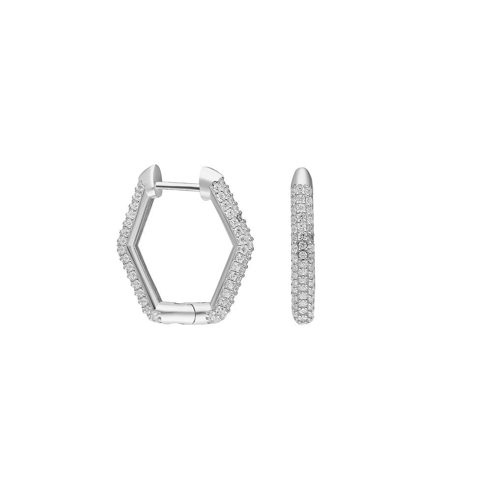 Hexagon Zirkonia Ohrring (7027142787117)