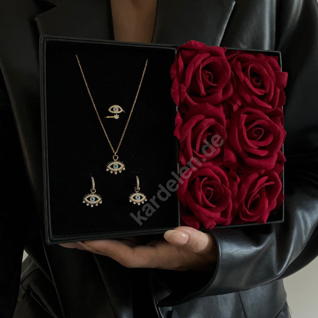 Kardelen Nazar mit Zirkonia Stein Set - 925 SILBER