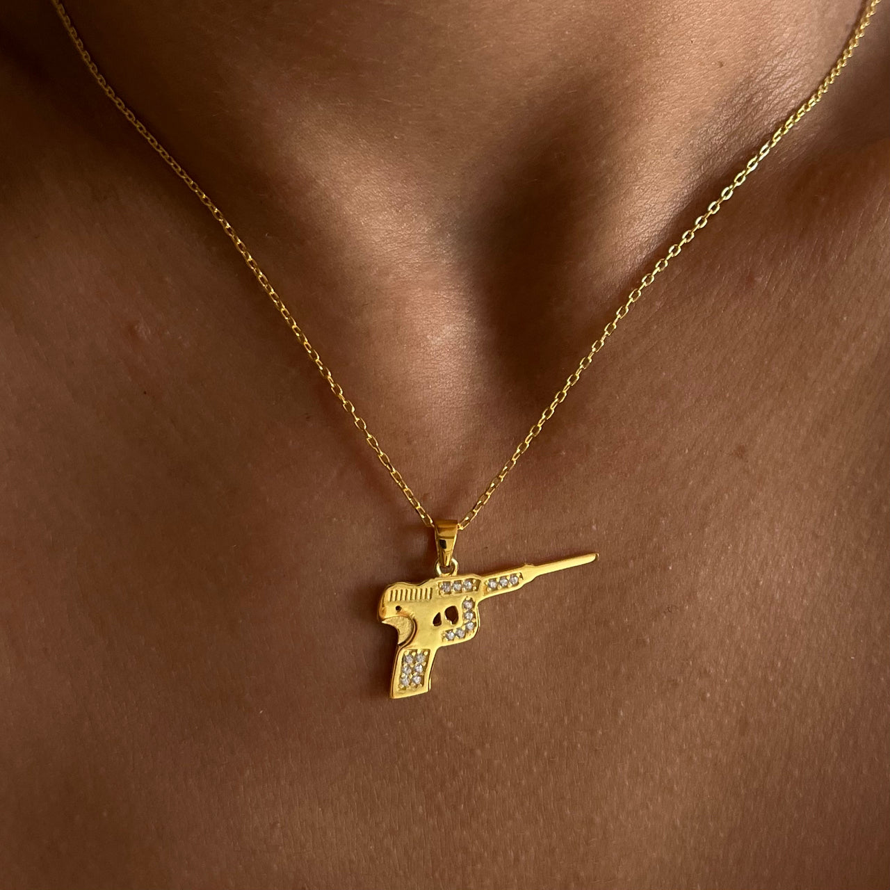 Pistole Kette mit Zirkonia (7165565567021)