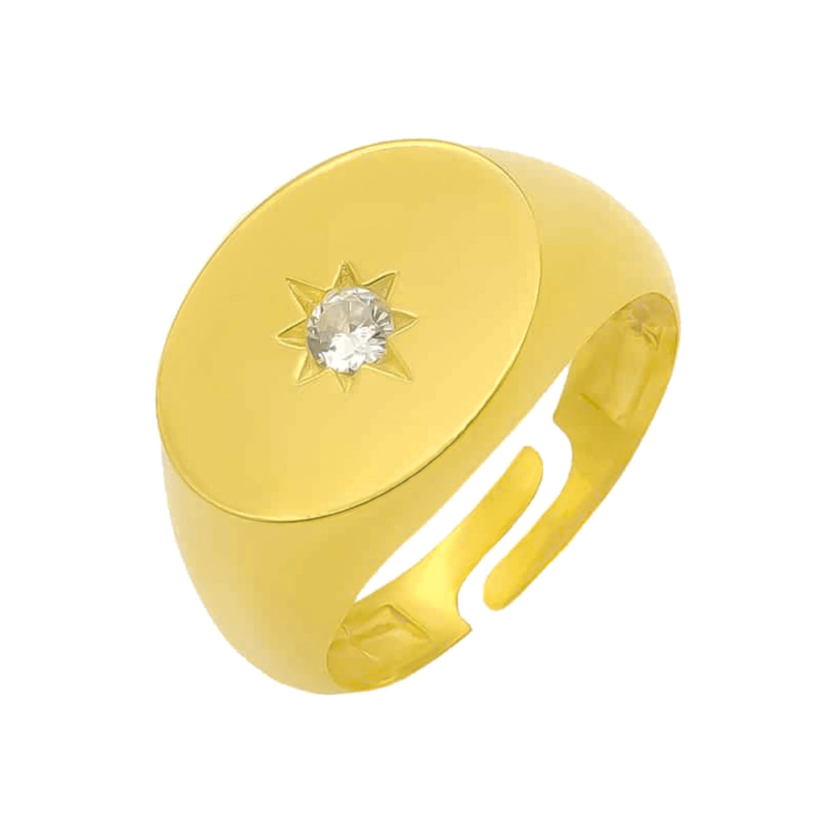 Kardelen Pole Star Solitaire Ring - 925 SILBER