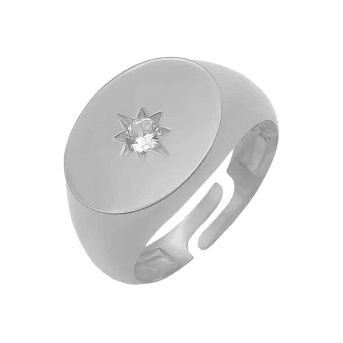 Pole Star Solitaire Ring (6985711648813)