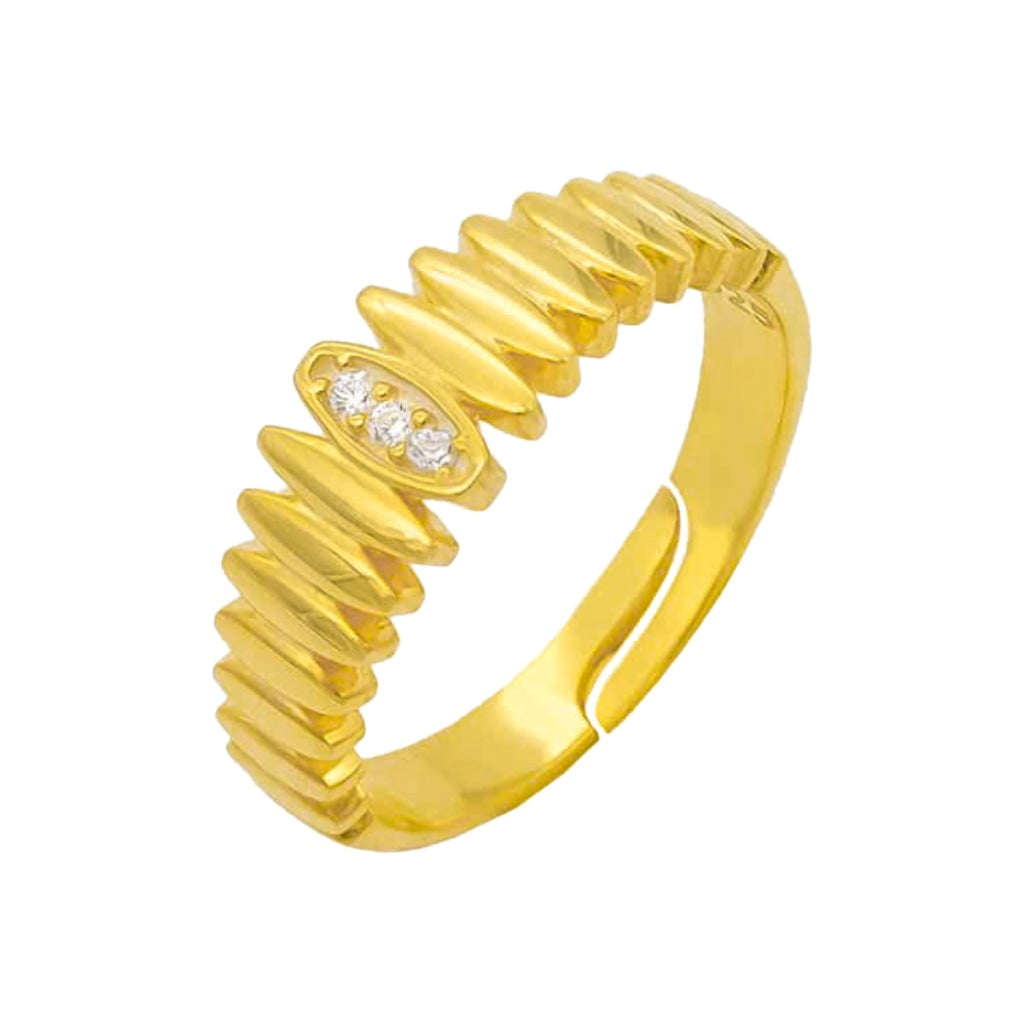 Kardelen Wave Design Zirkonia Ring - 925 SILBER