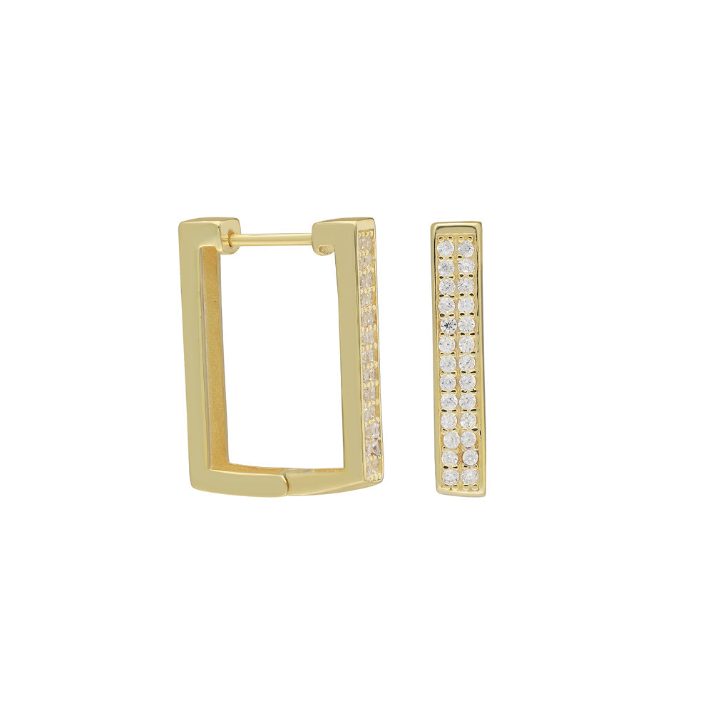 Kardelen Viereckig Zirkonia Ohhringe - 925 SILBER