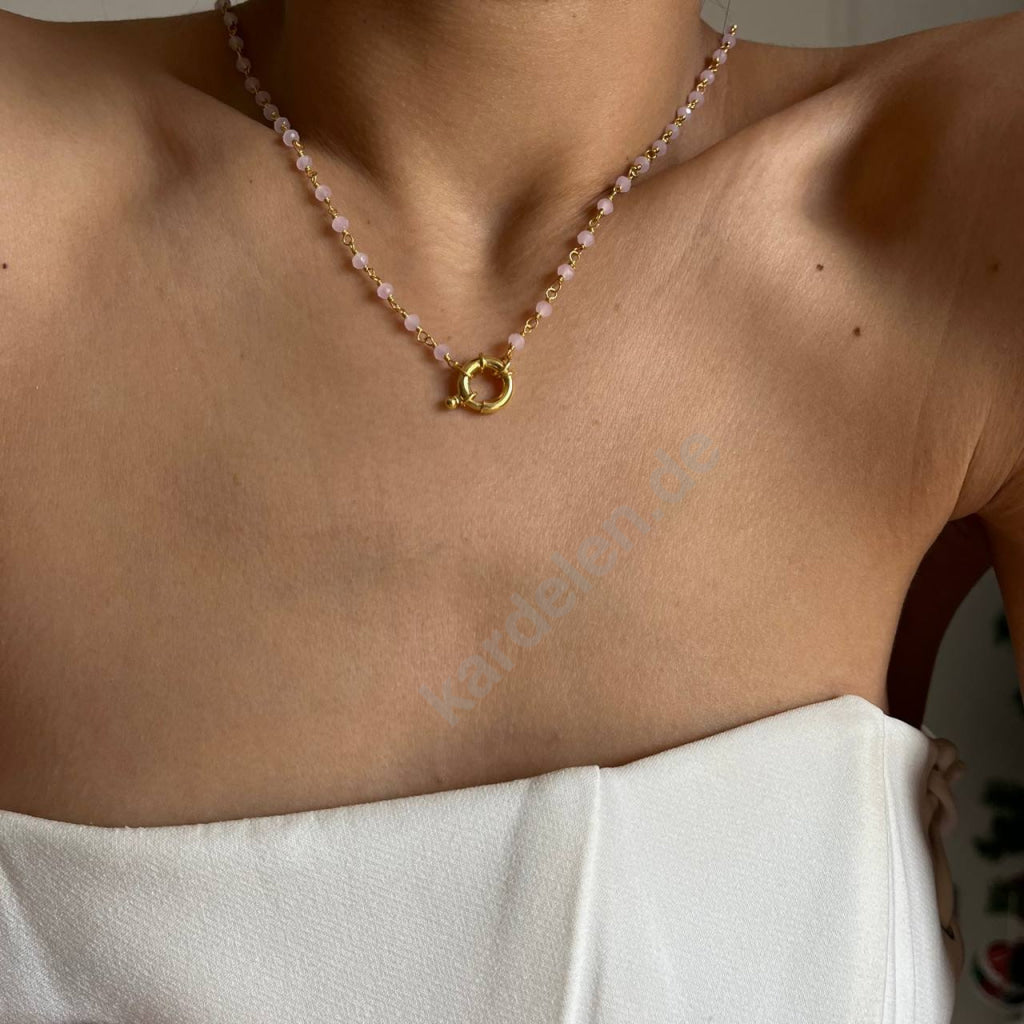 Pearl Pink Chain Halskette (8132947771694)